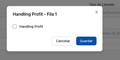 Edicion de handling profit