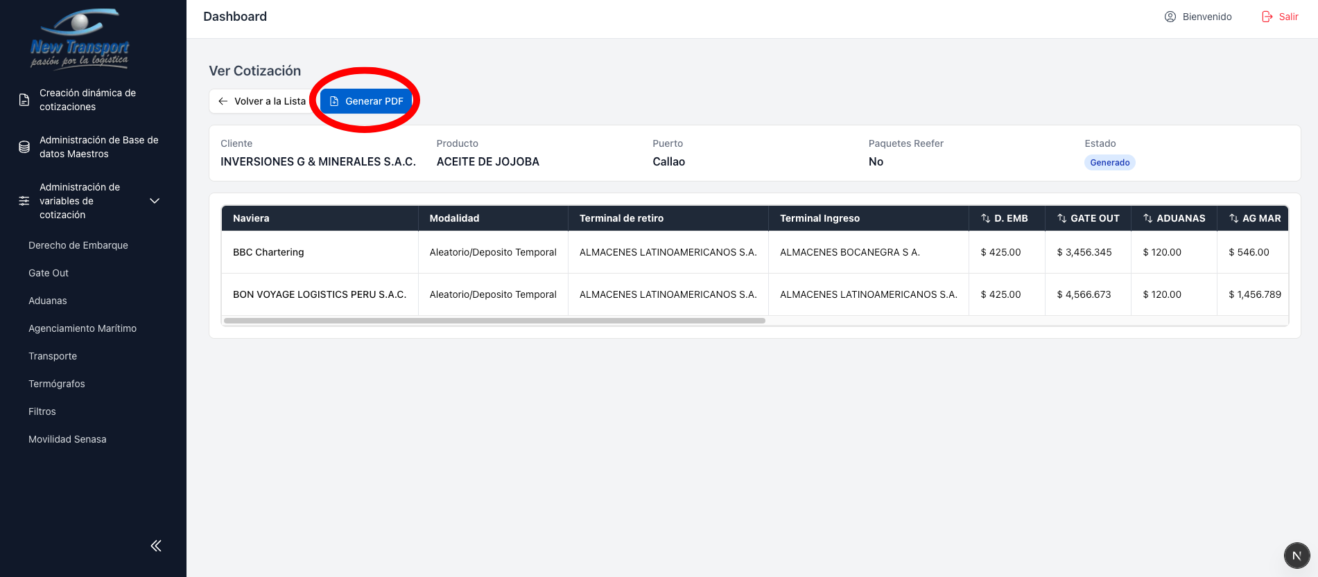 Boton generar PDF desde detalle