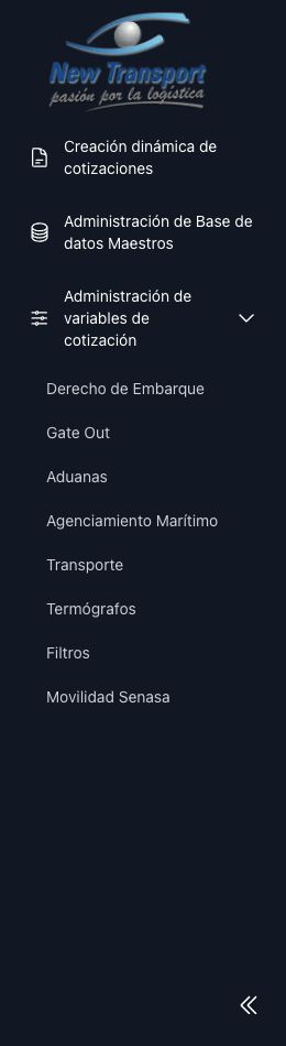 Panel lateral de navegacion