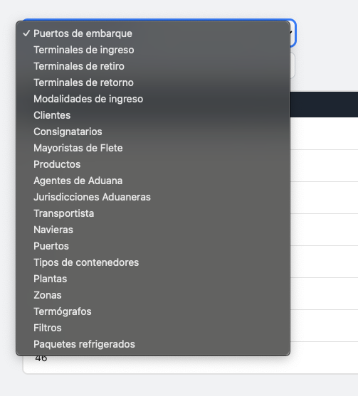 Selector de catalogo